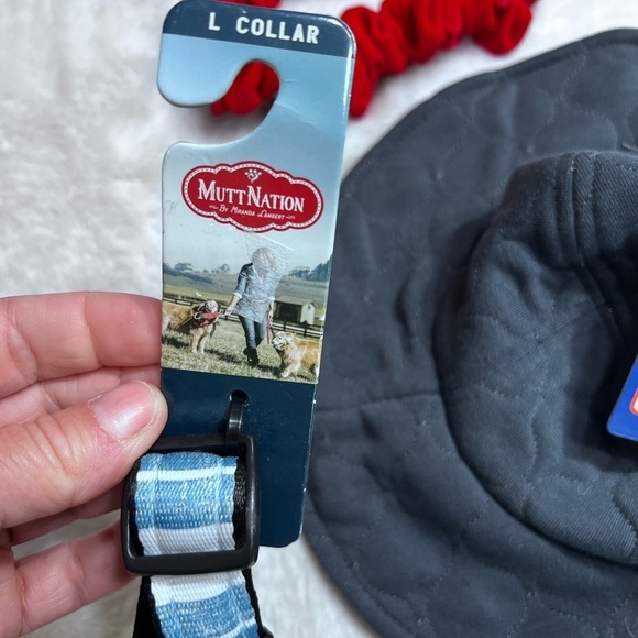 Mutt Nation collar size large/ Top paw dog hat size lg/XL and pet bandana lot - Picture 6 of 9